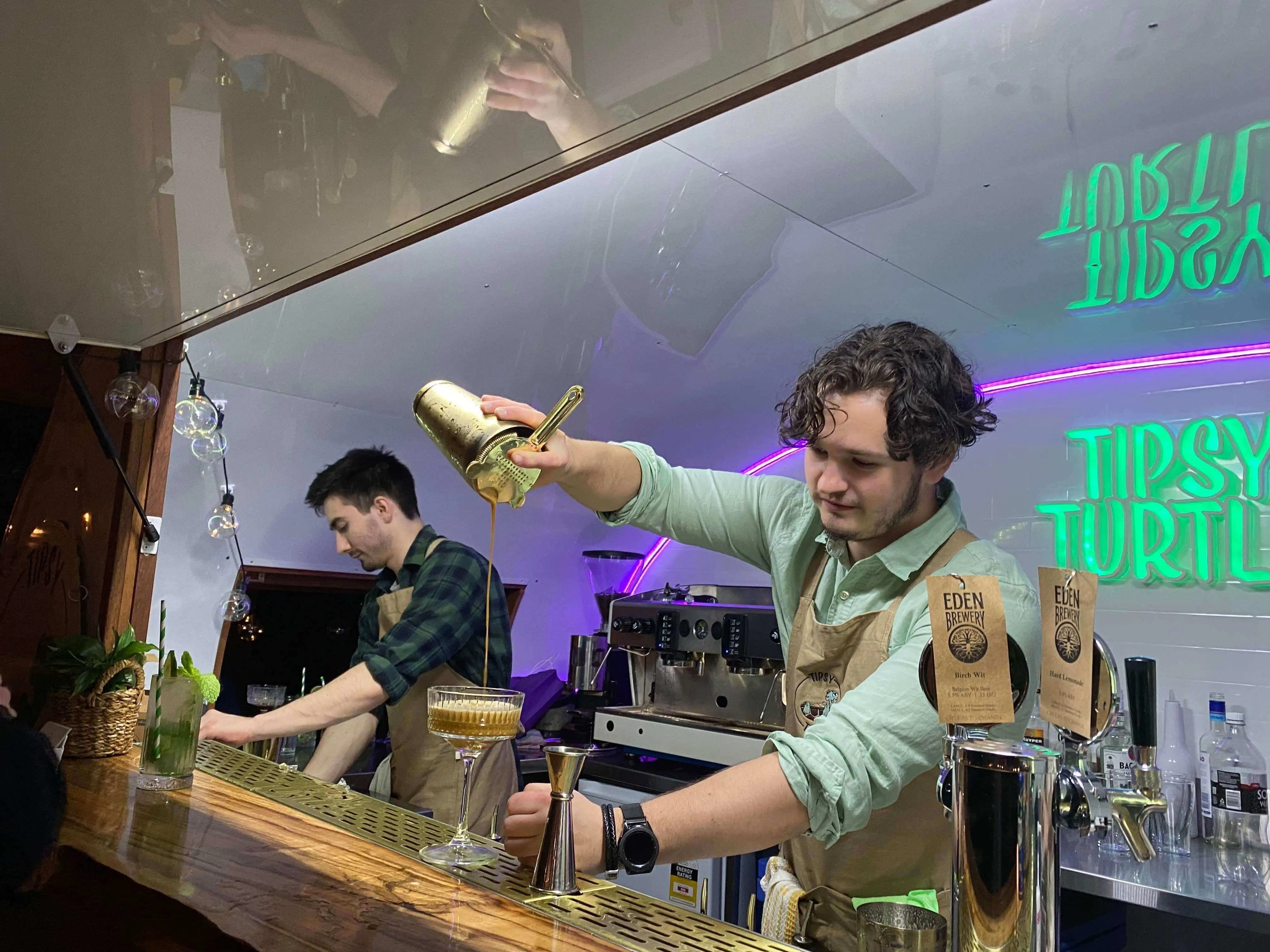 Professional bartenders serving cocktails at a wedding in the Southern Highlands NSW